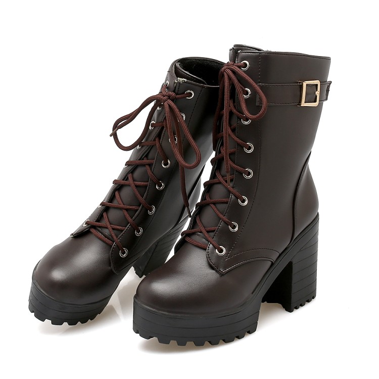 Phổ Cos Tinh Khiết Trắng Đen Nâu Boots Ren Cao Gót Con Rối Đồng Phục Học Sinh Loli Lolita Kích Thước Lớn 41234