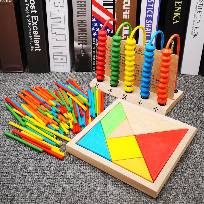 Counter Wooden Counter Pearl Calculating Rack School Student First Grade Mathematical Teaching Children Early Learning Intelligence