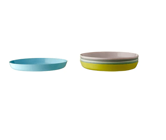 Ikea Genuine Children's Tableware Set, 6 Pieces, Anti-Fall, Microwaveable, Baby Kindergarten Plastic Dinner Plate