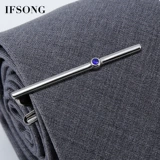 Серебряный галстук, пиджак классического кроя, высококлассная подарочная коробка, булавка, простой и элегантный дизайн, фиксаторы в комплекте