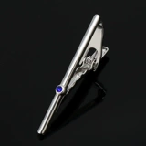 Серебряный галстук, пиджак классического кроя, высококлассная подарочная коробка, булавка, простой и элегантный дизайн, фиксаторы в комплекте