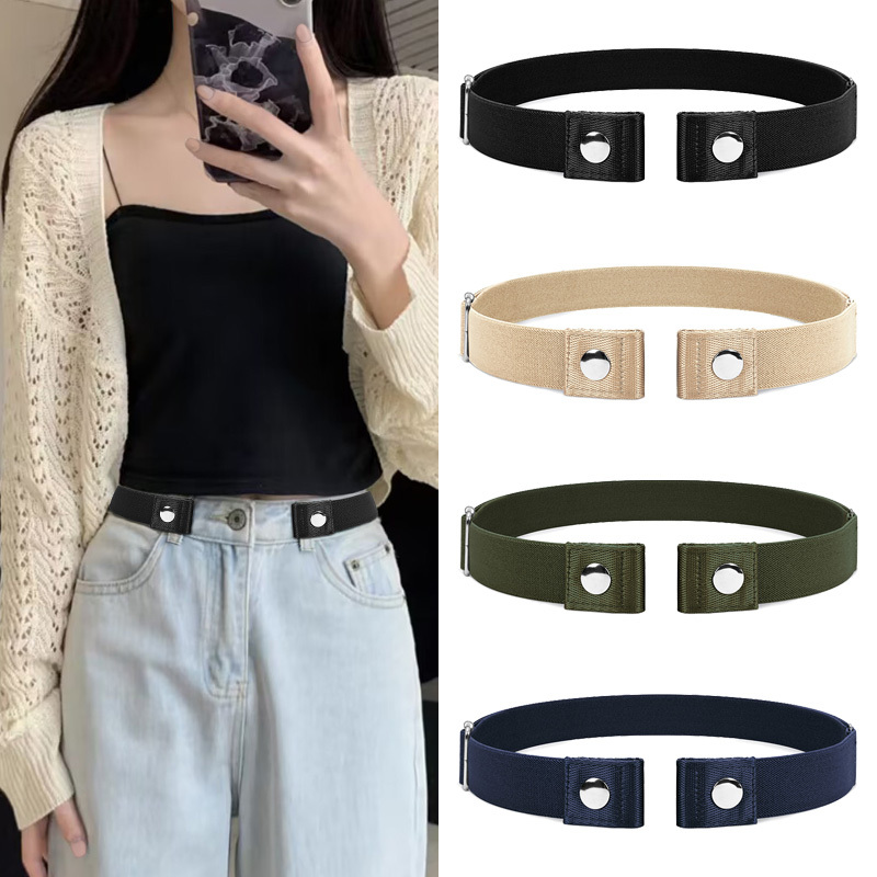 Lazy Belt for Women, Waist Tightening Tool, Men's Belt, Versatile Elastic Belt, Stretchy Military Training Accessory, New Model