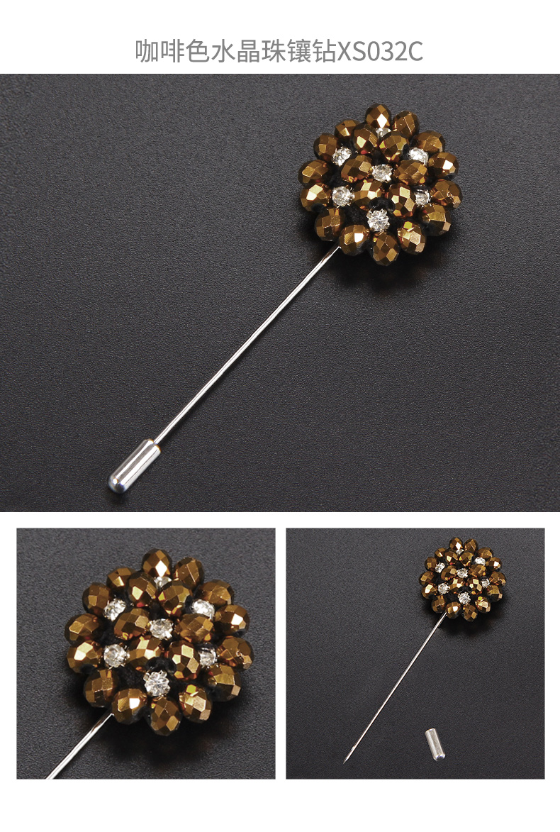 IFSONG nam phù hợp với trâm cài nam chú rể kết hôn Hàn Quốc thời trang áo khoác rhinestone phụ kiện trâm cài pin ghim cài áo