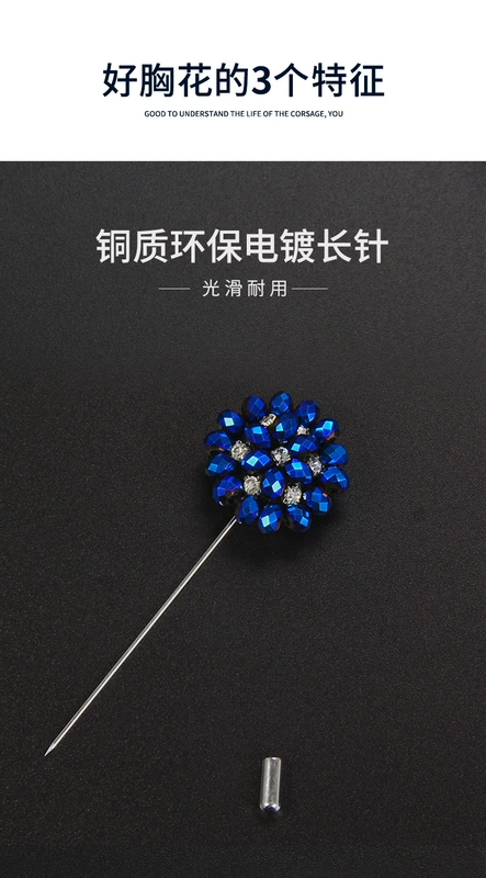 IFSONG nam phù hợp với trâm cài nam chú rể kết hôn Hàn Quốc thời trang áo khoác rhinestone phụ kiện trâm cài pin