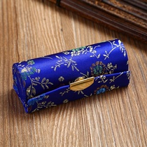  Chinese silk lipstick box Lipstick box with mirror lipstick gift packaging box Jewelry storage box Small cosmetic box
