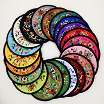 Chinese national style characteristics abroad small gift embroidery Fabric coaster embroidery table mat Wedding gift anti-scalding embroidery