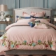 Châu Âu thêu dày cát bông cotton đỏ chăn tấm trải giường bốn bộ phụ nữ giường cưới