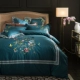 Châu Âu thêu dày cát bông cotton đỏ chăn tấm trải giường bốn bộ phụ nữ giường cưới
