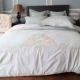 Châu Âu thêu dày cát bông cotton đỏ chăn tấm trải giường bốn bộ phụ nữ giường cưới