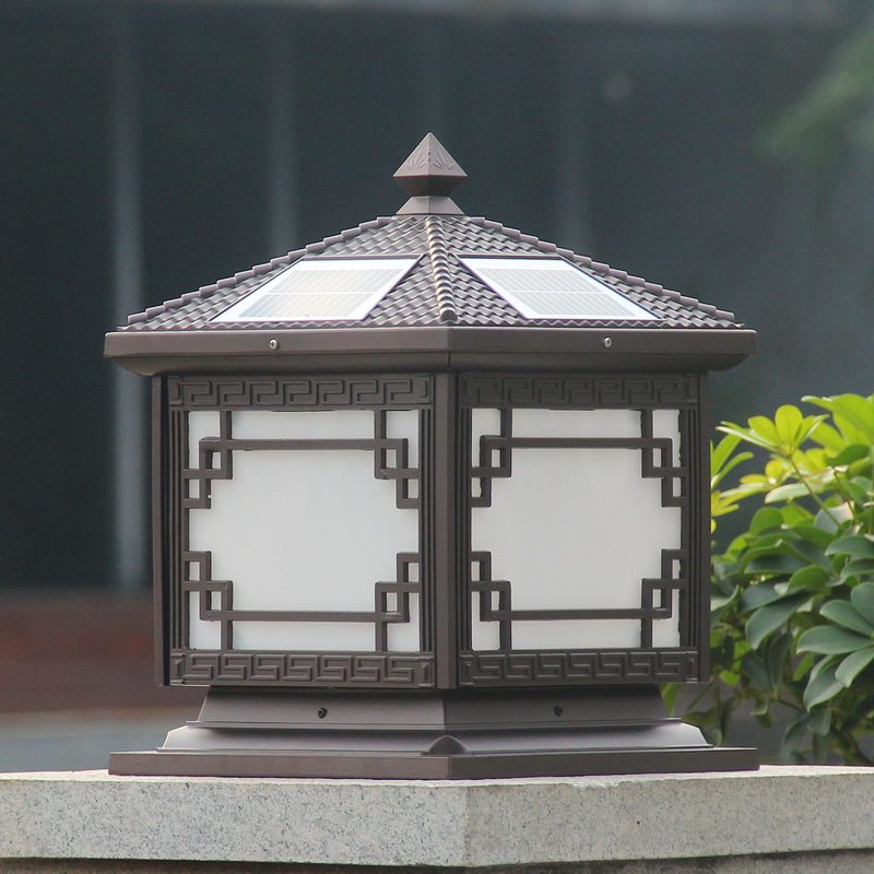 Ballar lamp solar dual - use door wall column outdoor waterproof aluminum LED outdoor villa atmosphere landscape lamp