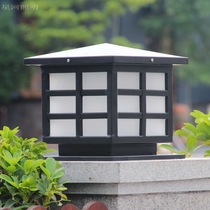 Stainless steel pillar lamp outdoor solar wall pillar LED waterproof European square villa courtyard landscape lamp