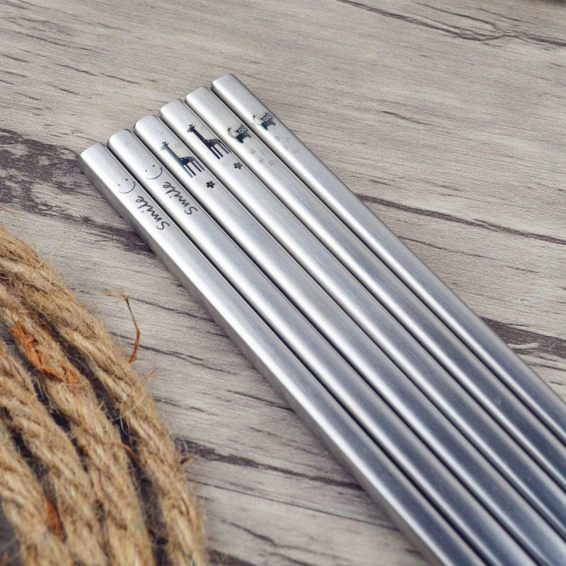 304 stainless steel learning chopsticks children chopsticks children eating auxiliary training chopsticks baby chopsticks practice cartoon tableware