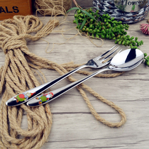 Export 304 stainless steel rice spoon large long handle fork utility fork share spoon rice spoon Big Spoon