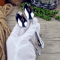 Childrens tableware spoon 304 stainless steel spoon children spoon spoon retro mixing spoon dessert spoon cake spoon soup