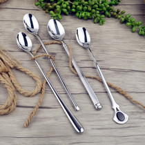 Export 304 stainless steel coffee mixing spoon solid long handle spoon Popsicle ice cream tea spoon sand ice cream spoon dessert