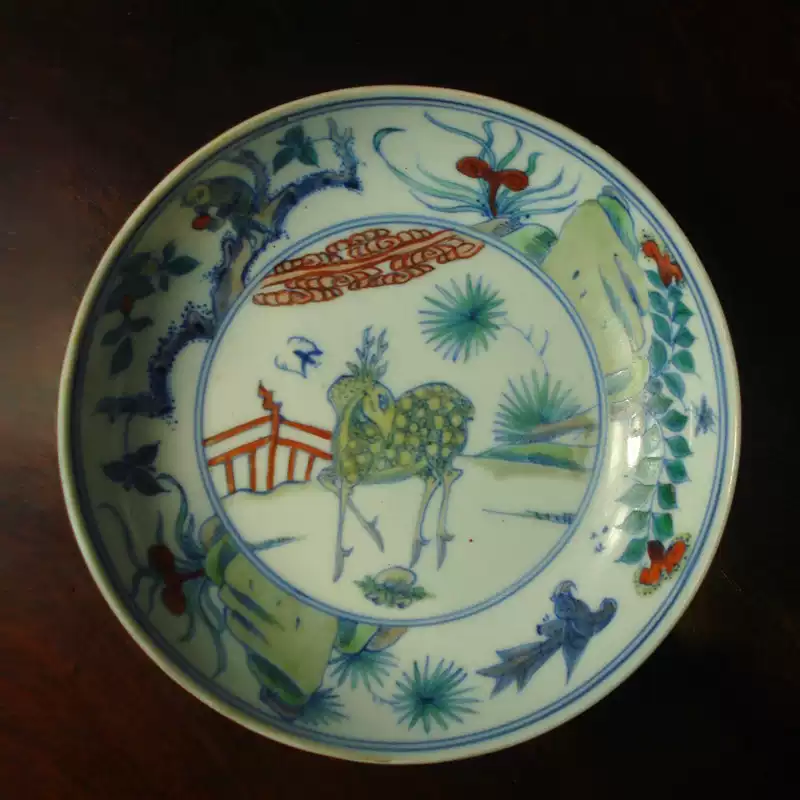 明代青花斗彩瓷盘大明成化年制官窑真品景德镇古玩收藏瓷盘-Taobao-Tmall