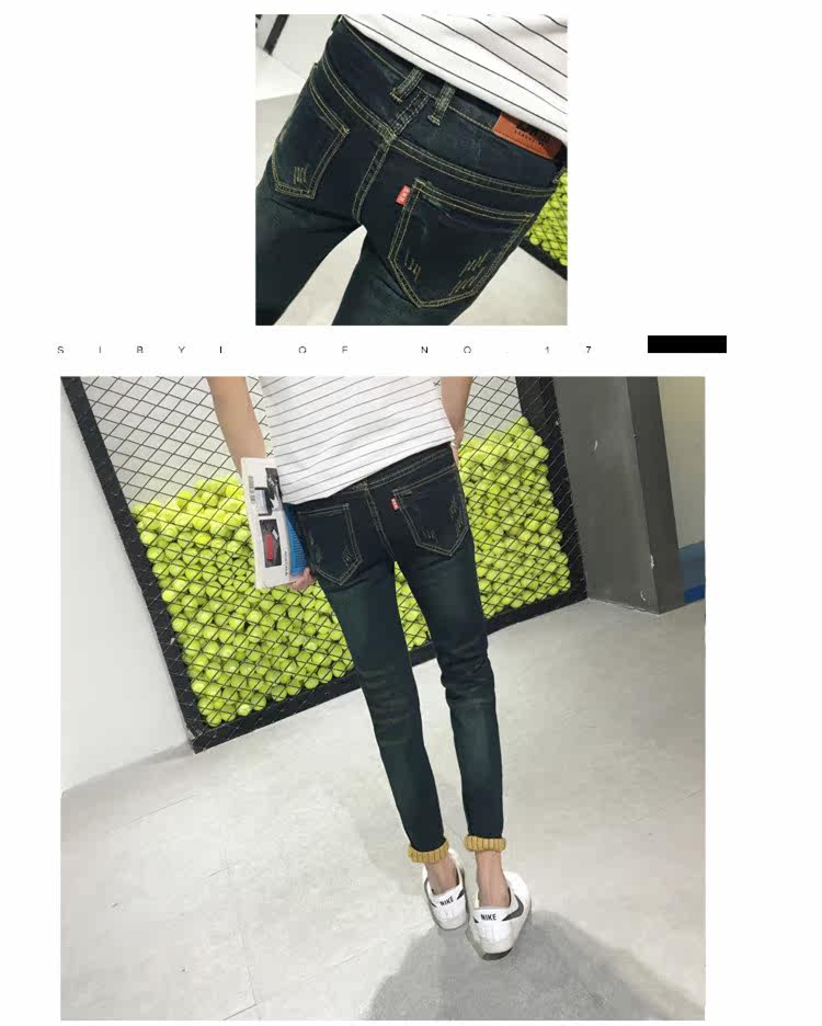 Jeans pour adolescent pieds Slim pour été - Ref 1464269 Image 10