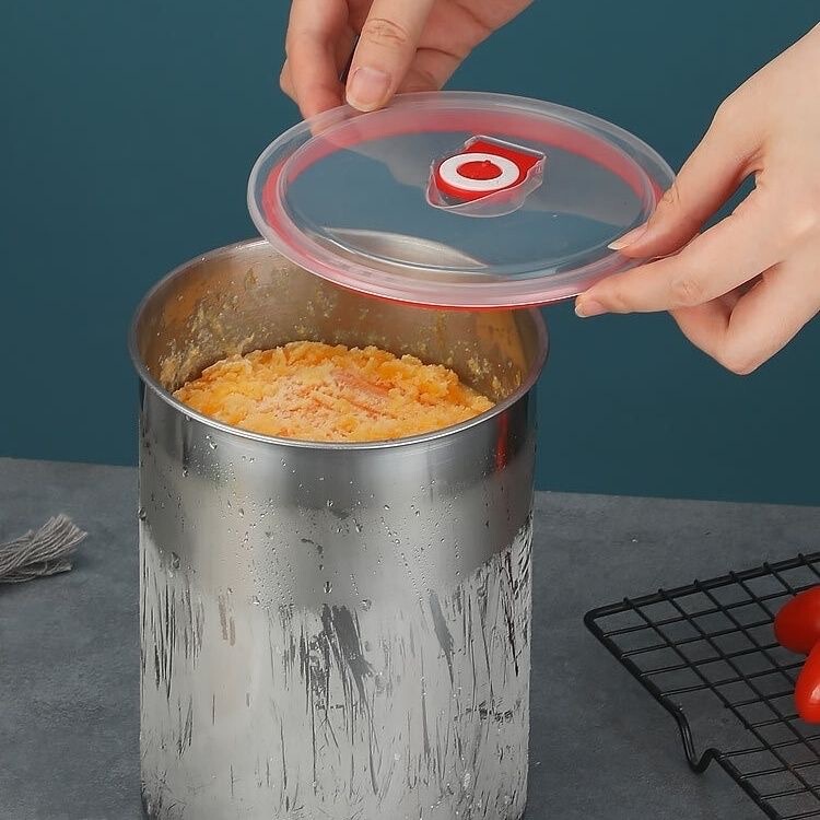 Thickened Stainless Steel Shaved Ice Machine Snow Powder Bucket Commercial Use for Stalls, Cold-Keeping Ice Pillar Round Mold, Special Bucket for Continuous Ice Bricks