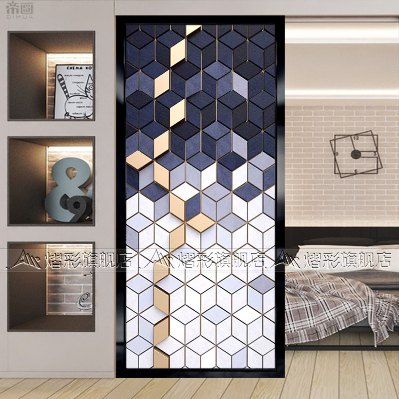 Modern Art Glass Screen Partition Minimalist Home Dress Decorated Into The Living Room Aisle Genguan Toughened Light Transmission Gg