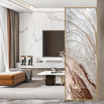 Cloisonné enamel partition screen fashionable light luxury high-end French art glass customized tempered abstract light transmission