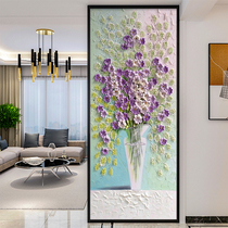 Art glass background partition entrance cabinet screen simple European style explosion-proof tempered living room light luxury purple east