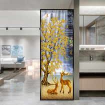Art Glass Eurostyle Genguan Screen Partition Background Parquet Mirror Suspended Ceiling Smallpox Restaurant Hanging Painting Glass Raw Wealth Flowing Water