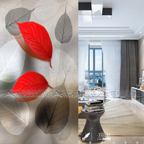 Art glass craft entrance background wall European home decoration simple frosted transparent screen partition tree leaves