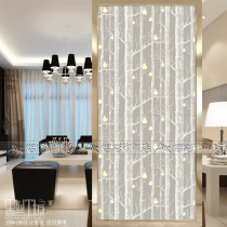 Art glass entrance aisle background wall Craft glass screen partition Tempered glass mobile door Yushu Linfeng