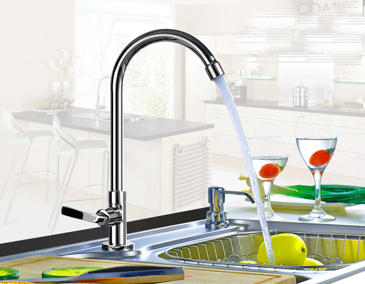 Household kitchen single-cooling faucet, sink faucet, rotatable washbasin, stainless steel sink faucet, 4 points Specification drawing