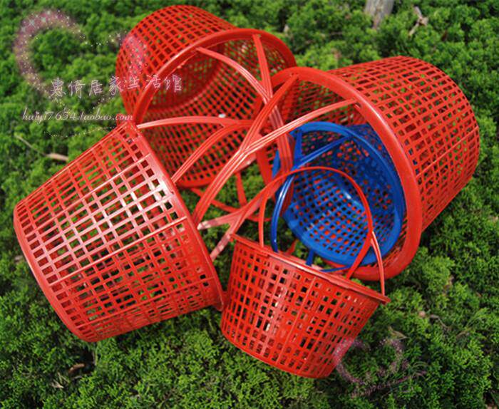 Round Strawberry Blue Son Hand Plastic Basket Fruit Garden Vegetable Basket Picking Poplar Plum Mulberry Cherry Loquat Box