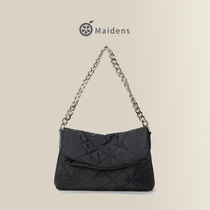 Orange Teenage Girl Small Scented Wind Magina Underarm Bag 2021 New Autumn Winter Soft Leather Girl Bag Coarse Chain Single Shoulder Inclined Satchel Bag