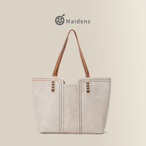 Orange Teenage Girl Tote Bag Han Edition 2021 Autumn Winter New Portable Commuter Large Bag Large Capacity Retro Single Shoulder Bag bag