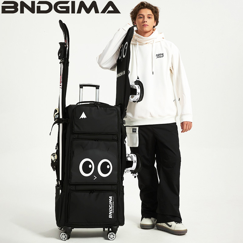 Bndgima Ski Bag Can Accommodate Single or Double Boards, Can Be Checked as Luggage, Equipment Storage, Ski Gear, Universal Wheels, Luggage Trolley Case Bndgima Ski Bag Can Accommodate Single or Double Boards, Can Be Checked as Luggage, Equipment Storage, Ski Gear, Universal Wheels, Luggage Trolley Case