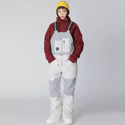 ELNATH Korean tooling one-piece baby bag ski pants men and women professional double board high-end veneer waterproof and warm