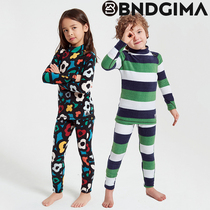 BNDGIMA childrens ski underwear men and womens size childrens fleece fast drying clothes outdoor sports function warm set