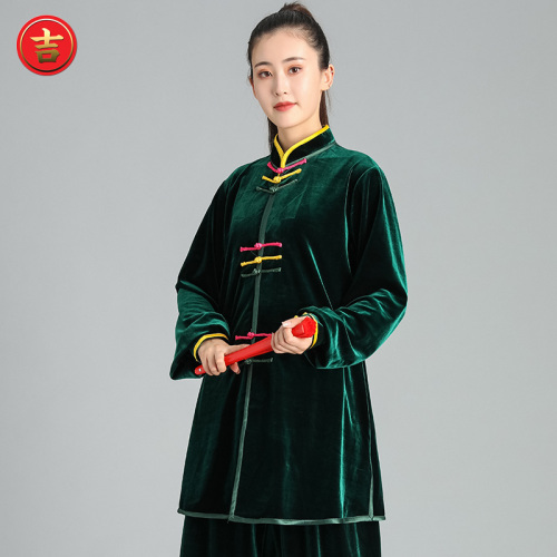 Tai chi clothing chinese kung fu uniforms Golden velvet Tai Chi Clothing suit women suit men autumn and winter Tai Chi Clothingquan training suit loose 2019 new competition performance clothes