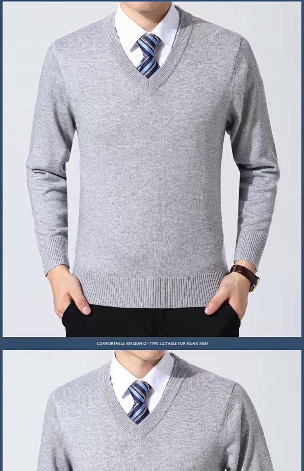Mùa thu và mùa đông áo len cổ tròn đích thực playboy nam dày ấm đáy quần áo len cashmere áo len nam sơ mi nam đẹp