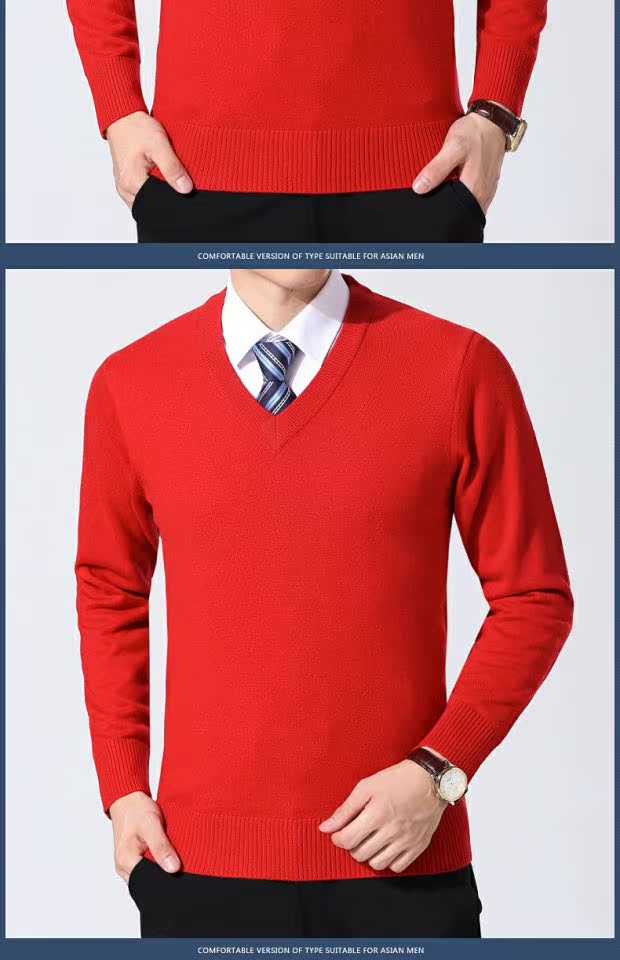 Mùa thu và mùa đông áo len cổ tròn đích thực playboy nam dày ấm đáy quần áo len cashmere áo len nam sơ mi nam đẹp