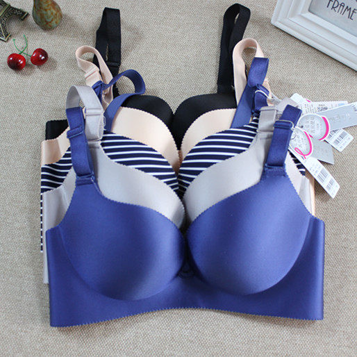 Fan Mei seamless one piece gather no steel ring bra spring and summer thin bra glossy underwear 601 651