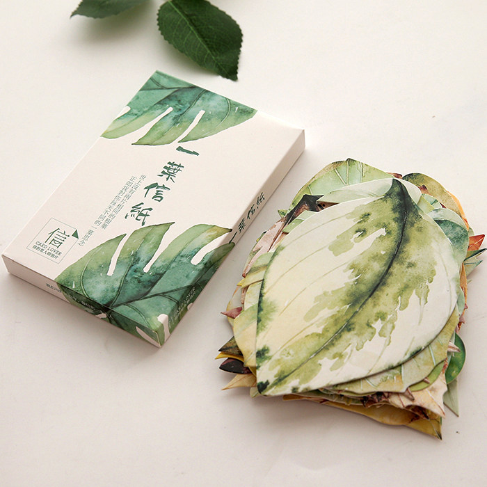 Postcard of the Ins letter with a small card a leaf letter paper hand painted ancient wind leaves creative art lovers handwritten cards