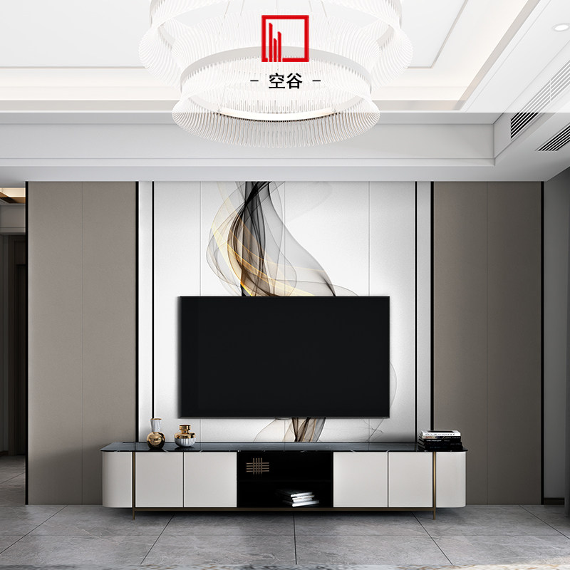 Valley custom home background wall 2021 new decorative wall hardpack living room TV background wall simple luxury