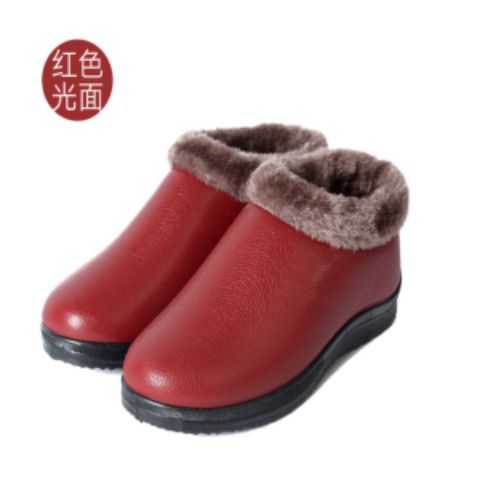 Giày cotton mùa đông của phụ nữ Bắc Kinh cộng với chất liệu nhung mềm, dày, chống trơn trượt cao để giúp các bà mẹ có đôi giày cotton ấm và trung giày the thao nữ