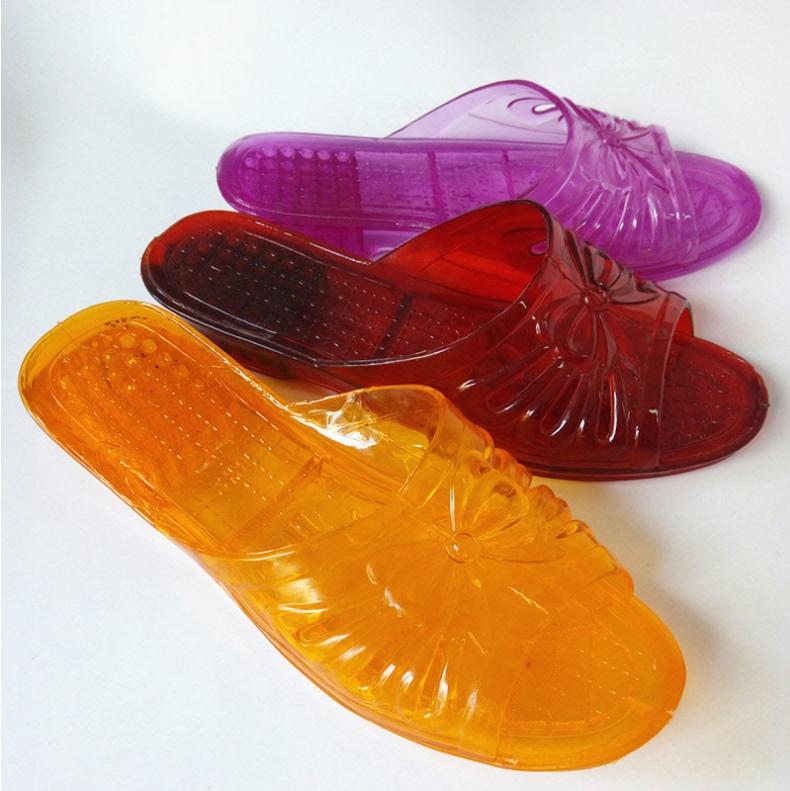 Summer Jelly Flat-Heeled Plastic Women's Home Thick-Soled Wear-Resistant Non-Slip Bathroom Transparent Crystal Mom Slippers Summer Jelly Flat-Heeled Plastic Women's Home Thick-Soled Wear-Resistant Non-Slip Bathroom Transparent Crystal Mom Slippers