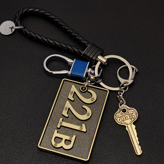 神探夏洛克周边贝克街221b号公寓钥匙扣福尔摩斯卷福钥匙链包挂件