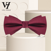 Mens bow tie male wedding wedding groom best man red suit shirt British high-end Korean bow female tide