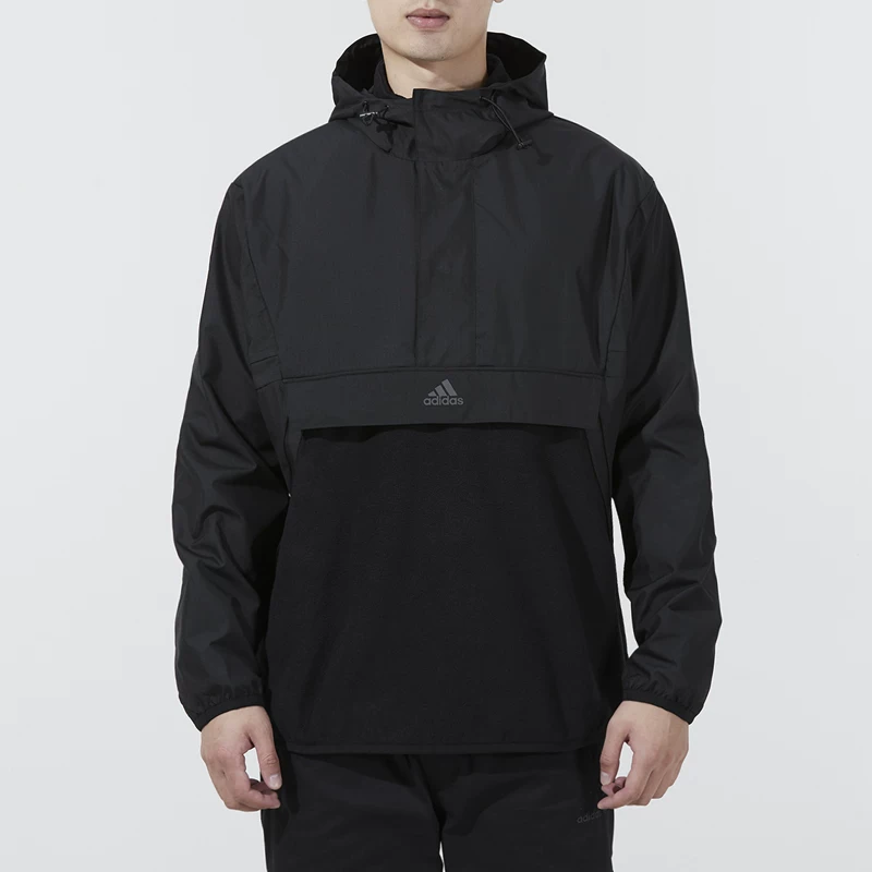 Мужская куртка Adidas с тремя полосками, полузастегивающая ветровка H39244 FI0618 GF4047