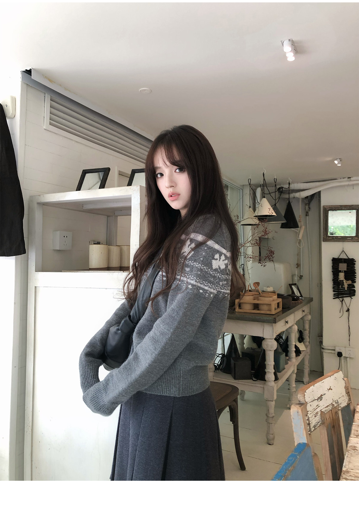 라운드 넥 오픈 가디건 쇼트 스타일 공정한 섬 스웨터 여자 가을 겨울 슬림해 보이는 느긋한 바람 몸매 가꾸기 오픈 가디건 맨위 로드 중 상세 이미지 24