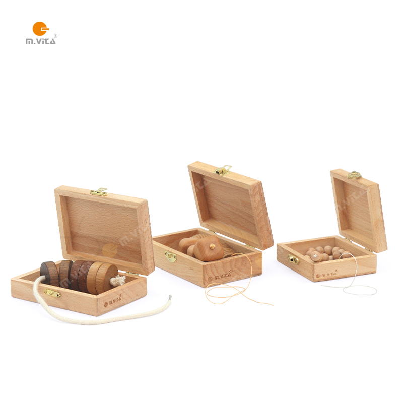Montessori Teaching Aids Montessori IC CASA Hand-eye Coordination Beading Work Flat Beads Cube Beads