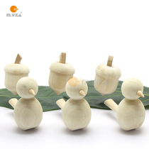 Monteshi Mengsheng daily teaching aids Wood waxing mathematics counting work accessories wooden bird blank ACORN blank