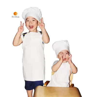 Montesvia teaching aids Kitchen Music toddler children Chef Apron chef hat 2 sets large small size 2